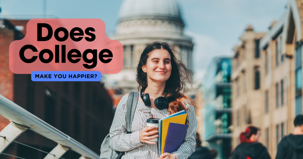 The purpose of a photo of a female college student walking happily with a campus in the background, holding books and coffee, is to visually convey the positive and vibrant experience of college life. The image aims to highlight the joy and enthusiasm associated with attending college, showcasing a sense of purpose, community, and academic engagement. It serves to inspire and attract potential students by depicting the fulfilling and dynamic environment that college offers.