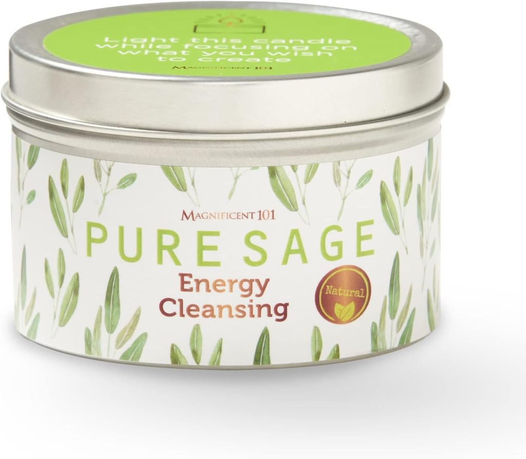 Pure sage energy cleansing candle for a clear mind and best gifts for anxiety.